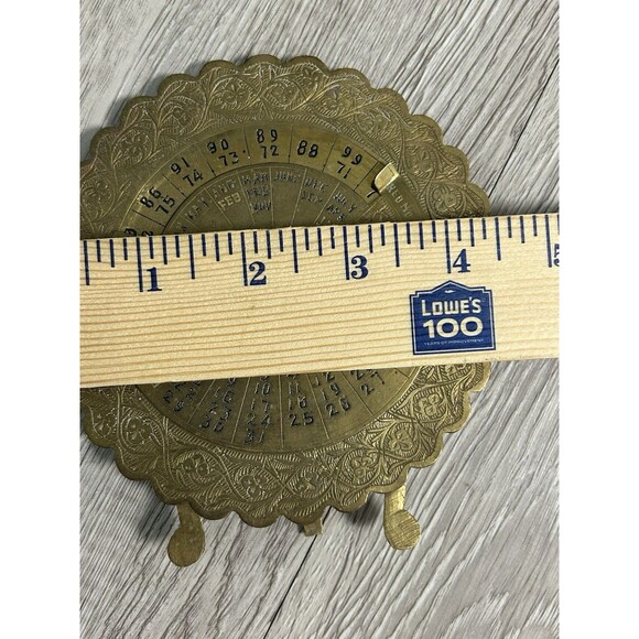 Vintage 40 Years Brass Perpetual Calendar 1964-2003 - Picture 10 of 10